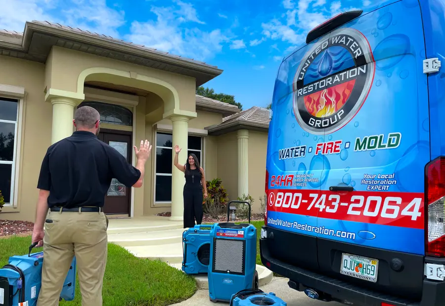 Certified technicians arriving with commercial drying equipment